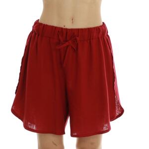 SHORTS IN LINO ROSSO